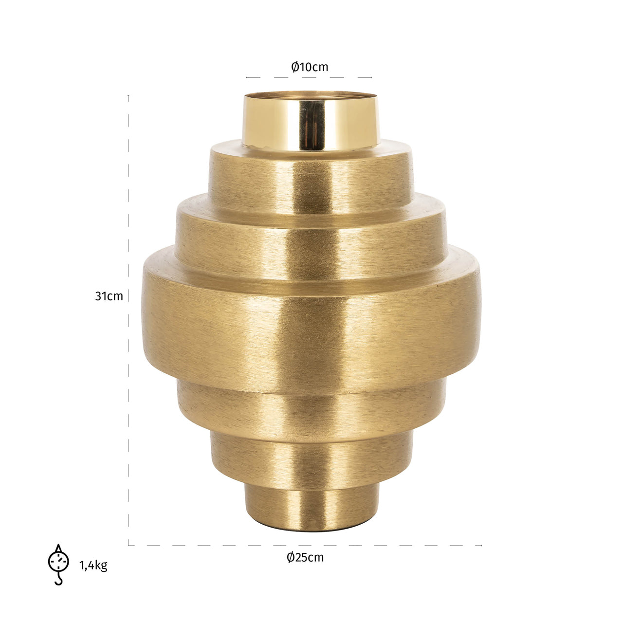 Vase Akelei gold