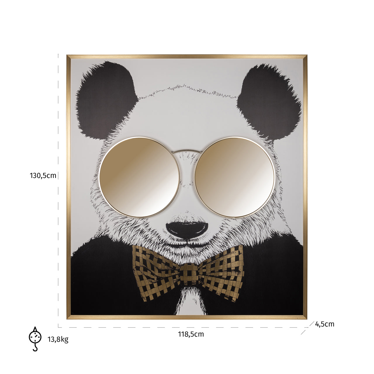 Wall art Panda black/gold