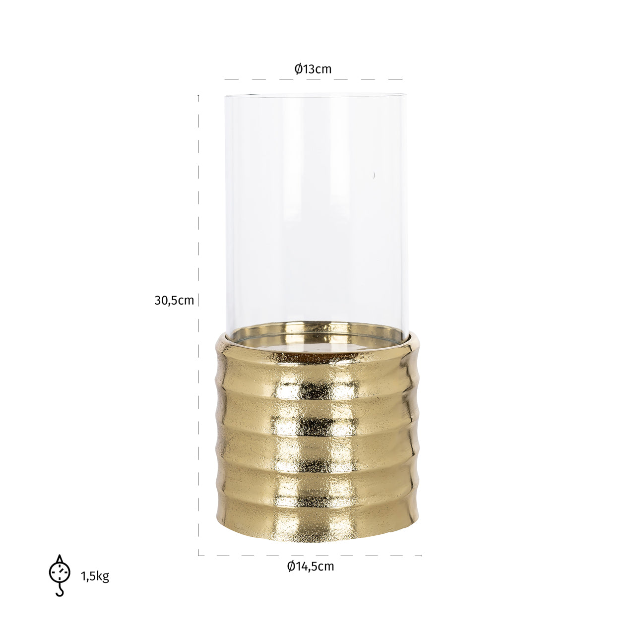 Hurricane light Bodil gold small