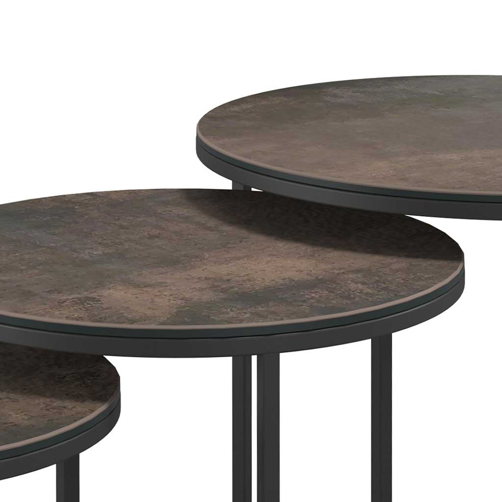 Senjo Coffee Table Set – Ø58/48/38 – Rustic Ceramic