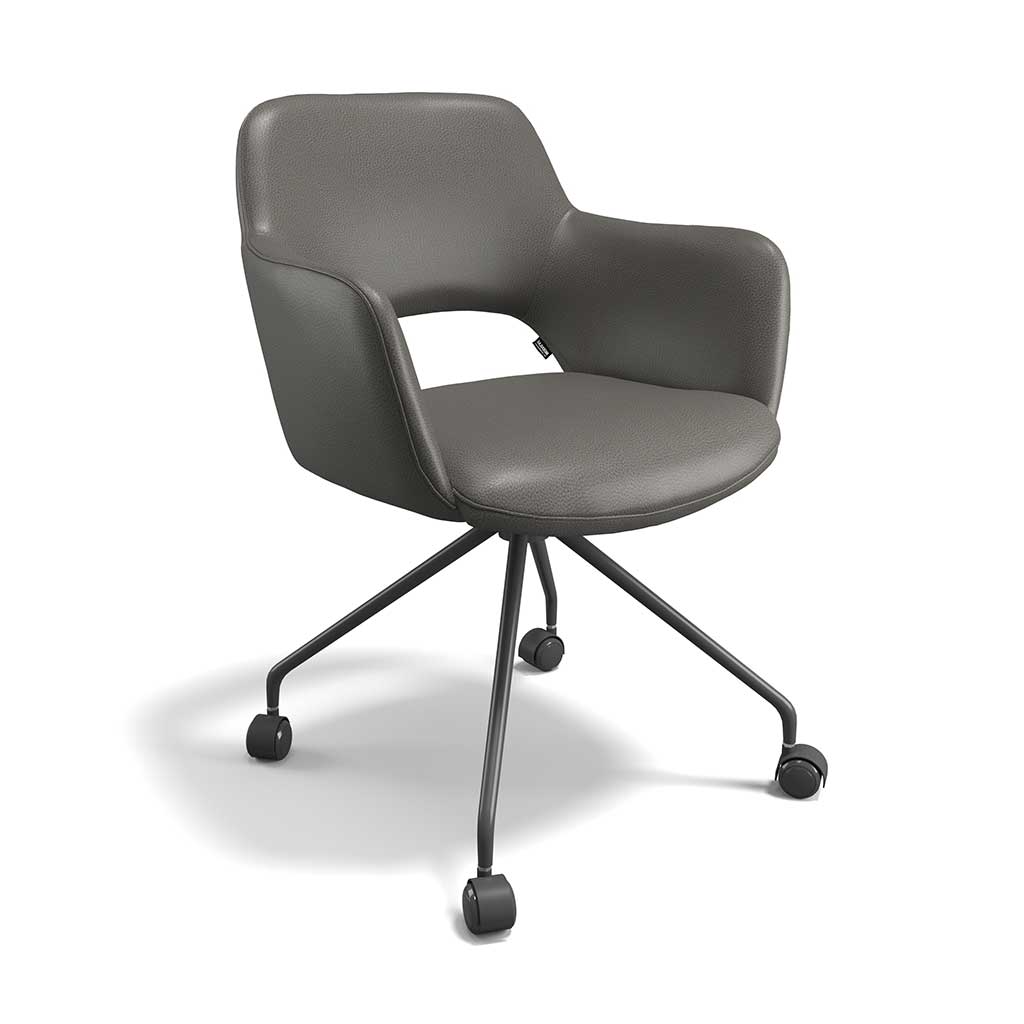 Stoel Jolly Zwart Leer
