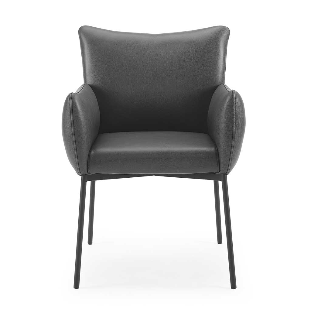 Stoel Ancona Zwart Leer