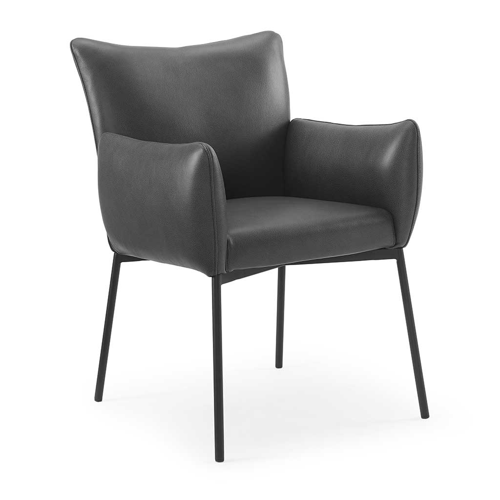 Stoel Ancona Zwart Leer