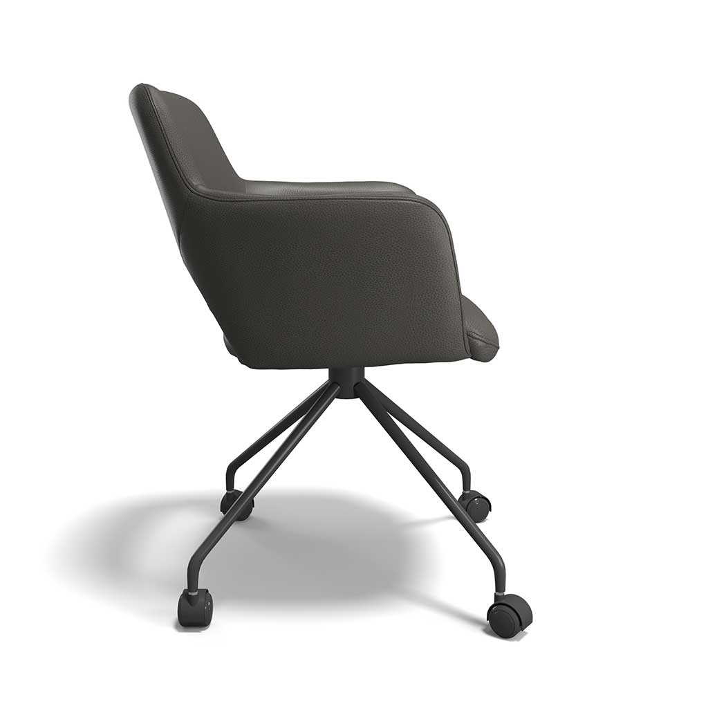 Stoel Jolly Zwart Leer