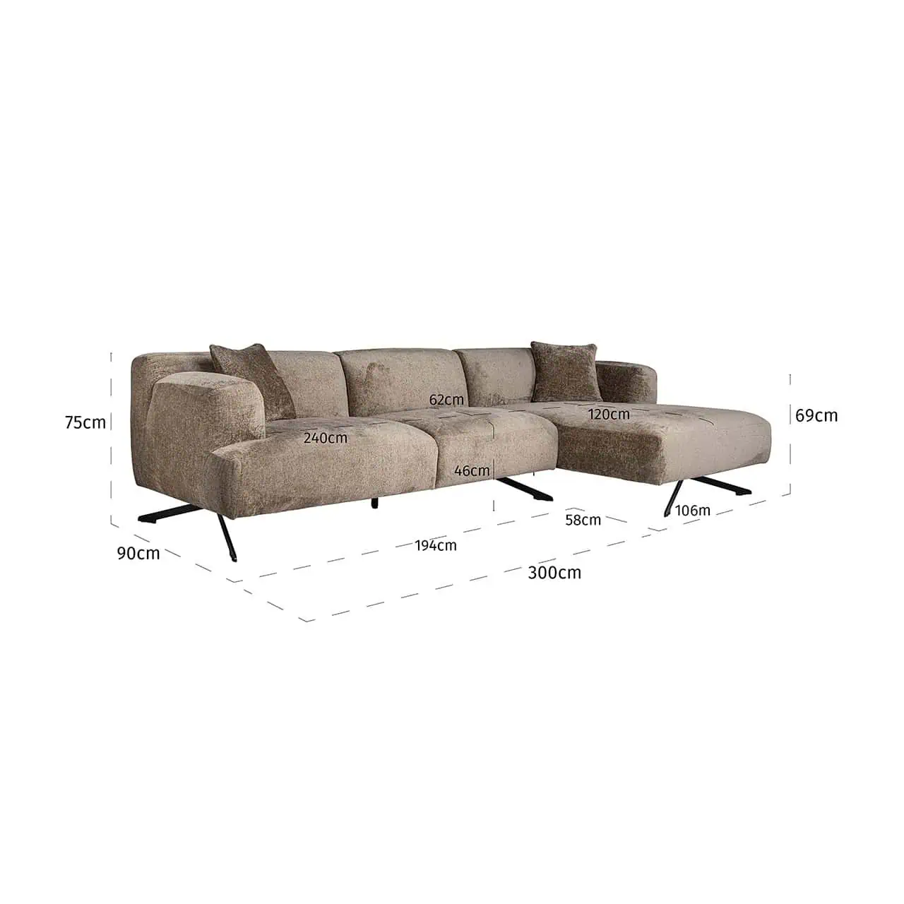 Bank Donovan Lounge Right Chenille